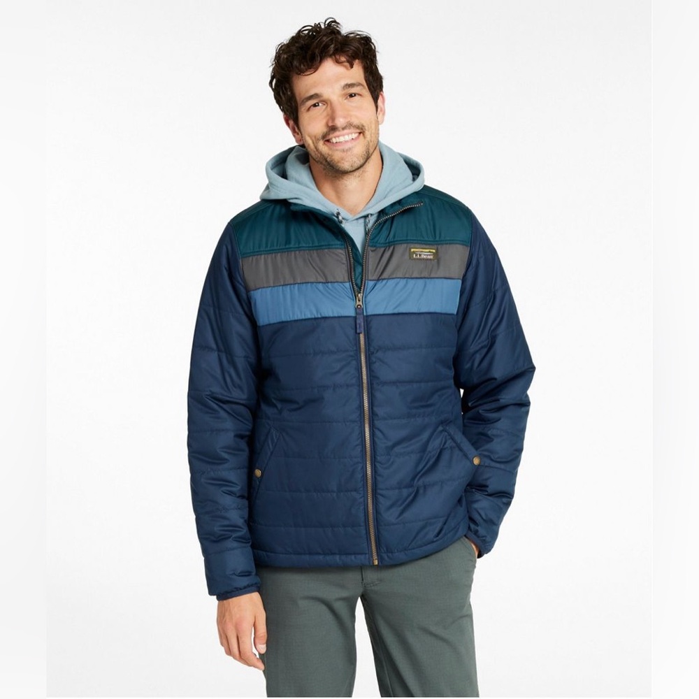LL Bean Men’s Large Mountain Classic Puffer Jacket Colorblock